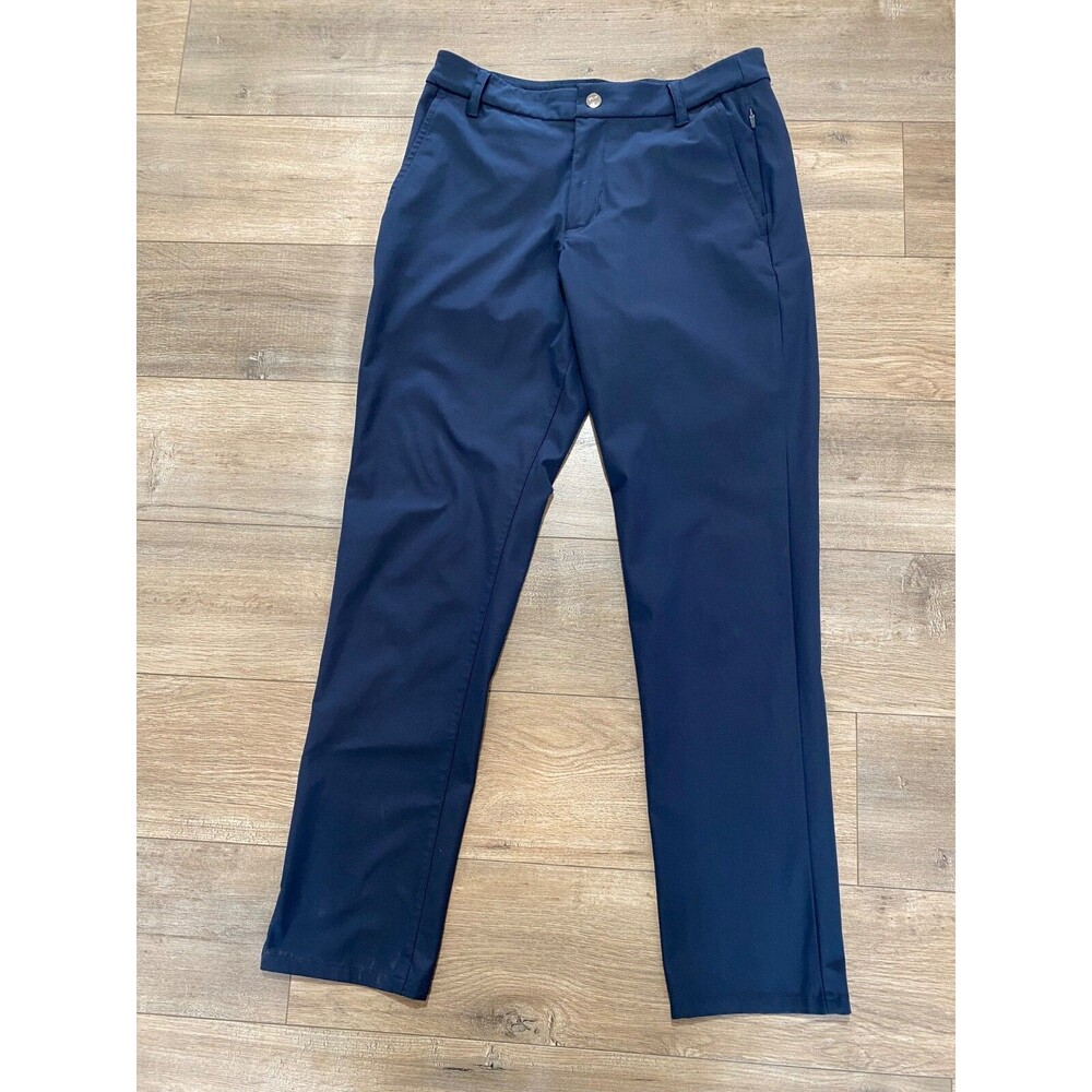 BirdDogs Mens 30x32 Navy Blue Chino Unlined Performance Golf Tapered Pants